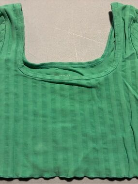Offline by Aerie Green Crop Top Green Versatile Cotton Comfortable Small